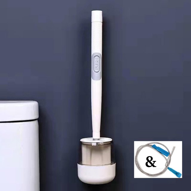 de escobilla para inodoro Perforador para colgar en Limpieza para hogar blanco perfecl Cepillo de baño