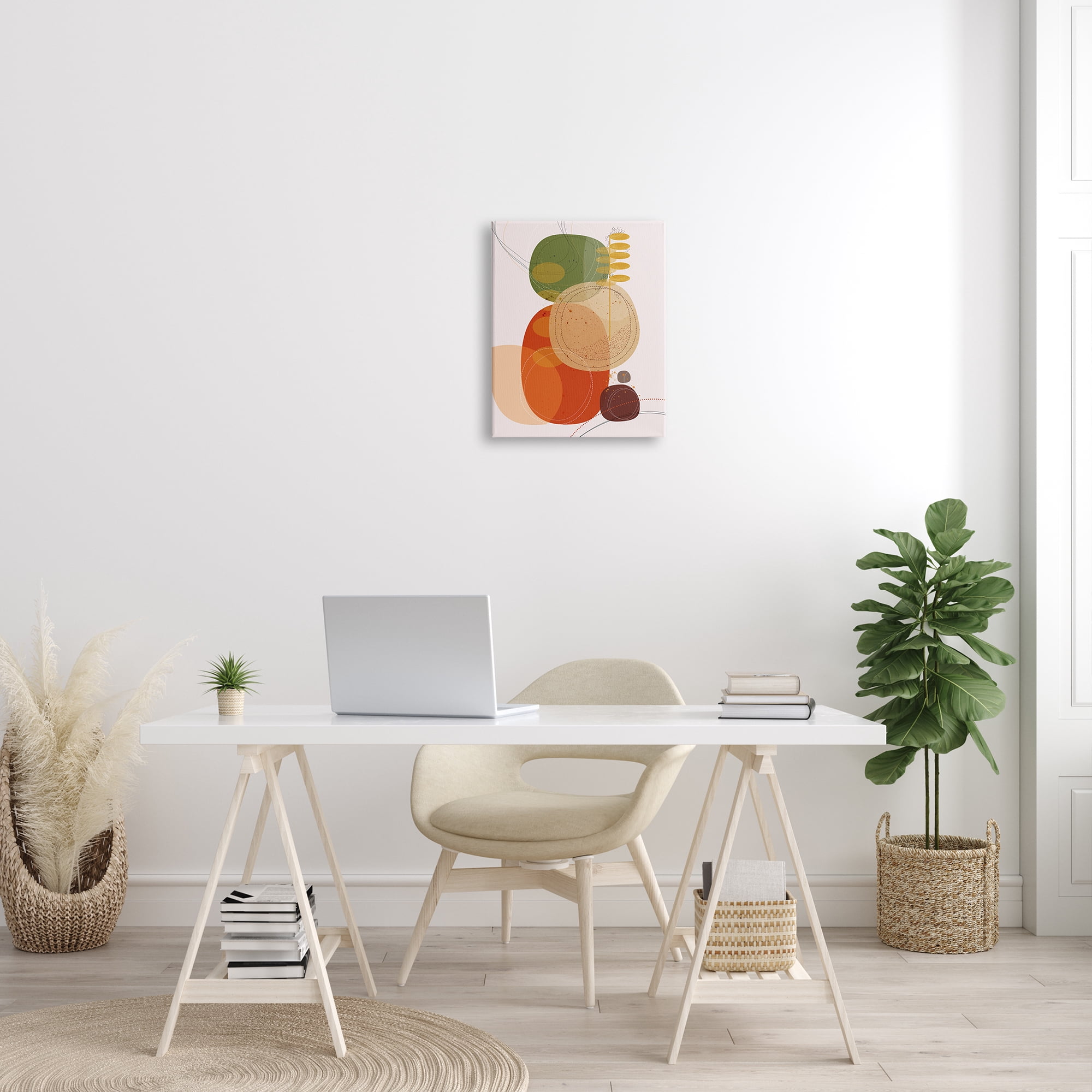 Stupell Industries Vintage Earth Tone Circular Shape Arrangement Dotted Lines, 16 x 20, Design by Ishita Banerjee