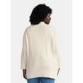 thumbnail image 3 of Terra & Sky Women’s Plus Chenille Boyfriend Cardigan Sweater, Midweight, Sizes 0X-4X, 3 of 5
