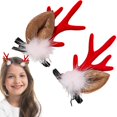 thumbnail image 4 of Christmas Hair Clips | Cute Reindeer Antlers Hair Pins | Deer Horn / Ears Christmas Accessories Hairpin for Women Kids Girls Holiday Party, 4 of 9