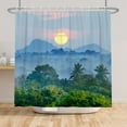 thumbnail image 5 of Nature Mountain Scene Shower Curtain,Green Forest Waterproof Fabric Bath Curtain with Hooks,47"x71", 5 of 5