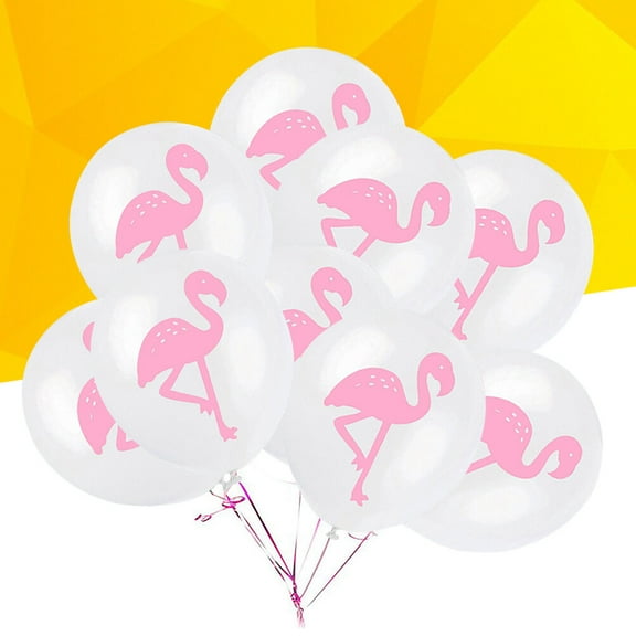 WEAVILUX 12 Pcs Flamingo Latex Balloons for Birthday Party Decorations, Round Shape, Flamingo Balloon Set
