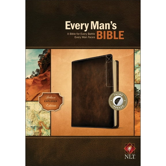 NLT Every Man's Bible: Deluxe Explorer Edition-Rustic Brown LeatherLike Indexed