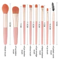 thumbnail image 2 of Mini juego de 8 brochas de maquillaje para mujer, de viaje, portátil, suave, corrector, base de belleza, sombra de ojos, brocha para pestañas con bolsa, 2 of 6