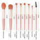thumbnail image 2 of Mini juego de 8 brochas de maquillaje para mujer, de viaje, portátil, suave, corrector, base de belleza, sombra de ojos, brocha para pestañas con bolsa, 2 of 6