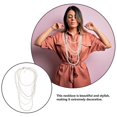 thumbnail image 3 of Long Layered Simulation Pearl Necklace For Women Elegant Multi Strand Beaded Necklace For Sweaters Fashionable And Versatile Neck Decoration, 3 of 4