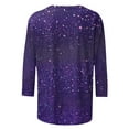 thumbnail image 4 of GA WEIHUA Clearance,3/4 Sleeve Tops for Women Trendy Crewneck Shirts Ladies Button Blouses Basic Graphic Sparkle Tees Loose Sequin Blouse Trendy Clothes(Purple,Shirt M), 4 of 5