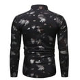 thumbnail image 3 of Men‘s Lapel Regular Fit Long Sleeve Luxury Bronzing Printed Button Party Dress Shirts, 3 of 6