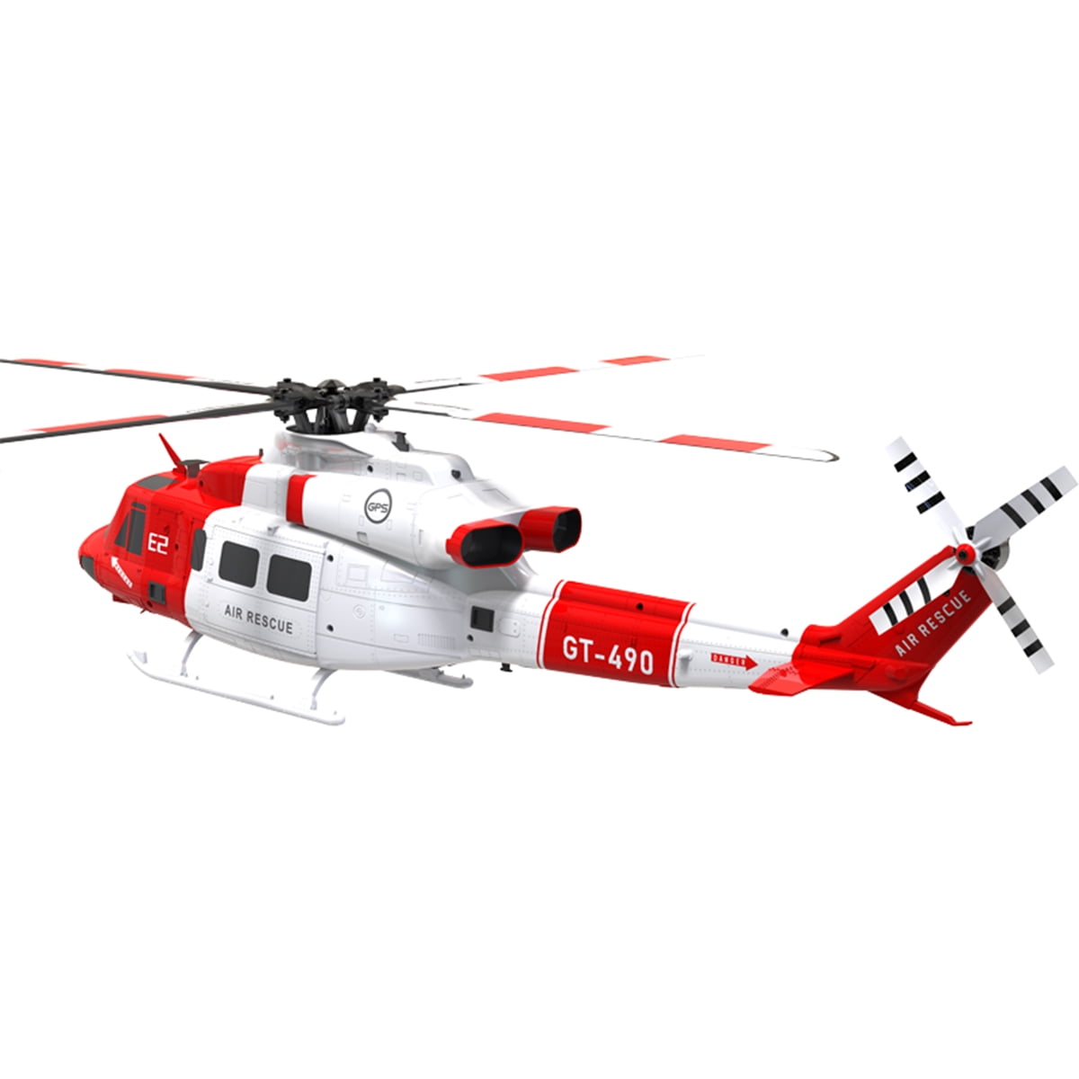 Remote Control Helicopter with GPS, E2 UH-1Y 2.4G 6CH Dual Brushless Direct Drive RC Simulation Helicopter Model with Lidar Positioning, Military RC Aircraft Outdoor