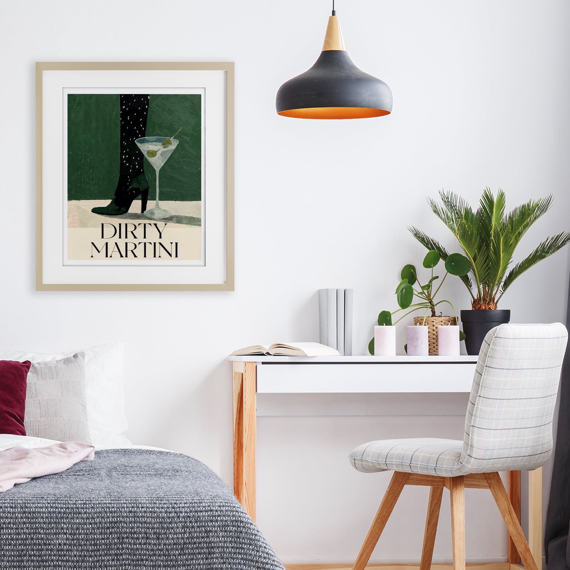 Stupell Industries Dirty Martini Stylish Heel Birch Framed Print Under Glass, design by Lettered and Lined
