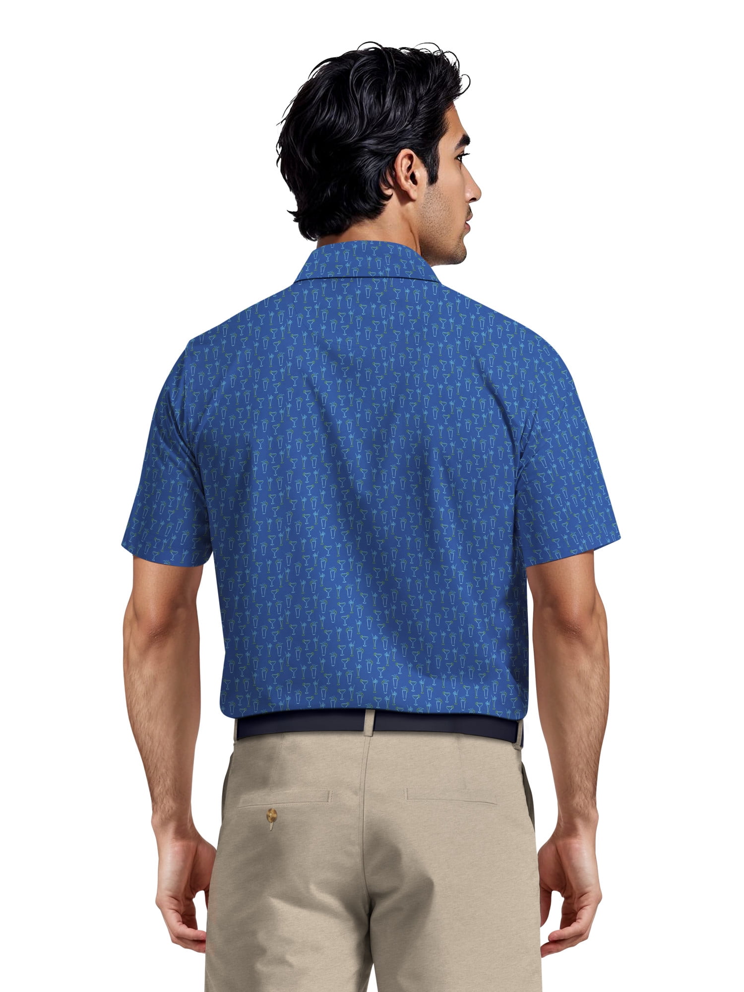 Ben Hogan Men's & Big Men's Performance Drink Conversational Short Sleeve Golf Polo Shirt, Sizes S-5XL