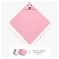 thumbnail image 4 of BULLPIANO Unisex Baby Hooded Towel with 5 Washcloths Soft Absorbent Bath Towel Set for Infant Boys Girls, Pink Flamingo, 4 of 8