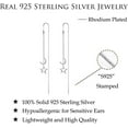 thumbnail image 6 of Solid 925 Sterling Silver Moon Star Threader Dangle Earrings Chain for Women Teens Long Dangle Earrings Tassel Chain, 6 of 12