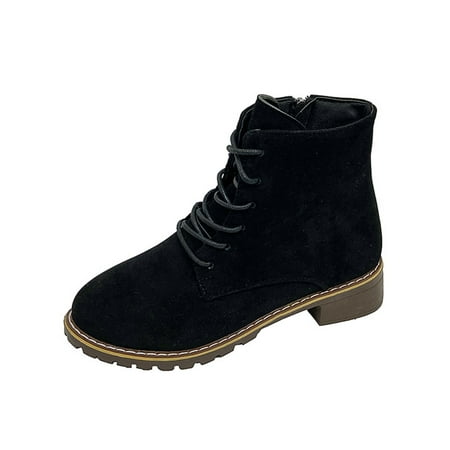 

Tenmix Womens Outdoor Breathable Ankle Boots Comfort Flat Walking Fashion Zipper Shoes Black 8