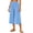 Blue, variant on Women’s high rise flowy capri pants, soft draping silhouette for getaway trips and leisure relaxation moments Pink S