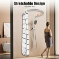 thumbnail image 3 of U Shaped Shower Curtain Rod, Half Round Stainless Steel Bathroom Bathtub Shower Curtain Rod Rack with 94.49" x 70.87" Shower Curtain, 3 of 13