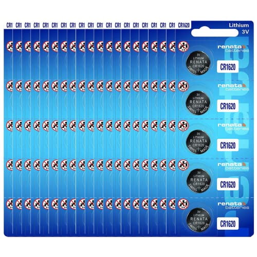 Renata CR1620 Piles - Pile à Pièces au Lithium 3V 1620 (100 Unités)