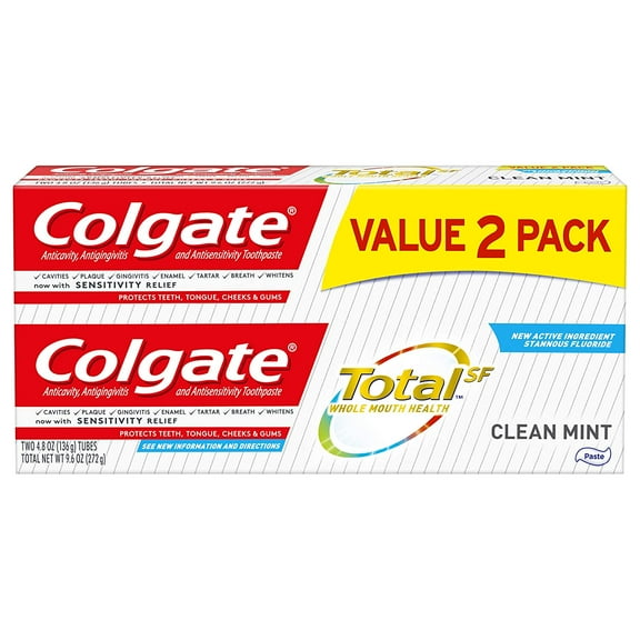 Colgate Total Toothpaste, Clean Mint - 4.8 Oz (2 Pack)