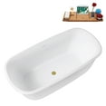 thumbnail image 5 of 59" Streamline G-94-354-BGL Soaking Glossy White Freestanding Tub and Tray With Internal Drain in Brushed Gold, 5 of 11
