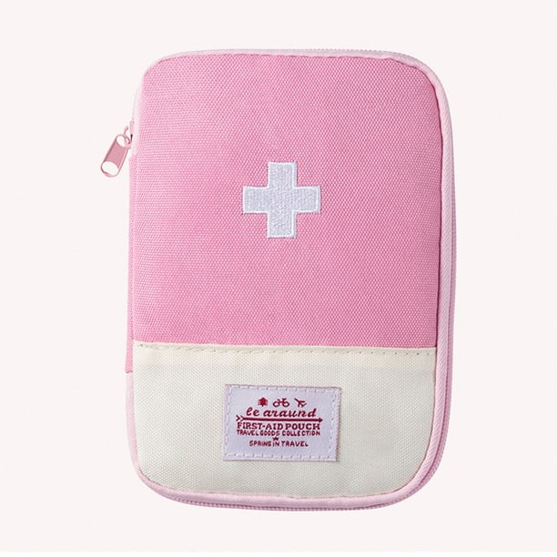 Bolsa de medicina para acampar al aire libre Botiquín de primeros auxilios de emergencia Pastillero (Rosa S)