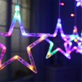 thumbnail image 2 of 2M Hada romántica estrella Led cortina cadena luz UE 220V Navidad guirnalda luz para boda fiesta vacaciones decoración Fokelyi CKCGV3GMW, 2 of 6