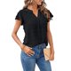 thumbnail image 4 of Guardurnaity Elegante camisa de gasa con cuello en V, duradera y elegante para el diario, camisa de tela de ajuste cómodo, camisa corta elegante Prendas para la parte del cuerpo negro XXL, 4 of 6