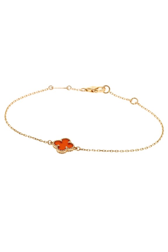 Pre-Owned Van Cleef & Arpels Sweet Alhambra Carnelian Bracelet, 18K Pink Gold, Women's