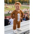 thumbnail image 4 of Cjfdfy Newborn Baby Girls Game Day Fall Outfits Football Themed Long Sleeve Ribbed Knit Romper And Headband Infant Cute Football Season Fall Winter Clothes 0-18 Months, 4 of 9