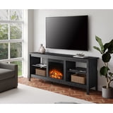 Fireplace TV Stand for TV's up to 80 Inch, Wood Entertainment Center ...