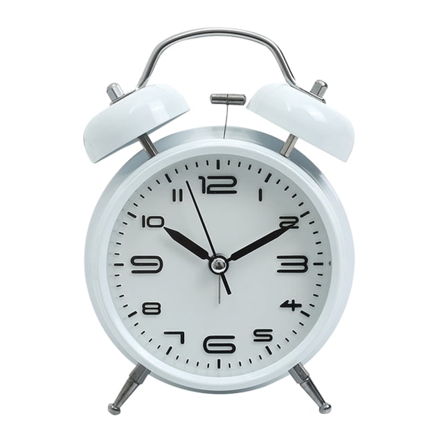 Reloj despertador ruidoso de 4 pulgadas para personas que duermen profundamente, silencioso, sin tictac, con luz de fondo nocturna, funciona con pilas