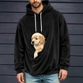 thumbnail image 2 of LWFFDAW Pet Carrier Hoodie Men Long Sleeve Dog Pouch Fuzzy Fleece Hoodies Winter Warm Loose Comfy Casual Hooded Sweatshirt with Pocket, 2 of 6
