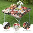 thumbnail image 4 of Pioneer Flower Floral Print Pattern Square Fitted Tablecloth with Elastic Edge,Square Table Cover,Washable Elastic Table Cover for Home Kitchen Party Decor 34"x34", 4 of 6