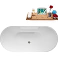 thumbnail image 3 of 63" Streamline B-236-30-WH Soaking Freestanding Tub and Tray With Internal Drain in Glossy White, 3 of 7