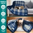 thumbnail image 5 of PetAmi Dog Blanket for Bed, XL Pet Blanket Large Dogs, Fleece Furniture Couch Cover Protector Sofa Car Crate Kennel, Soft Sherpa Cat Throw Plush Reversible Washable, Twin 60x80 Plaid Navy Blue, 5 of 9