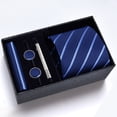 thumbnail image 2 of Cajas de regalo Corbata de hombre Conjunto de cinco piezas Vestido de negocios Rayas Negro Boda Novio, 2 of 6