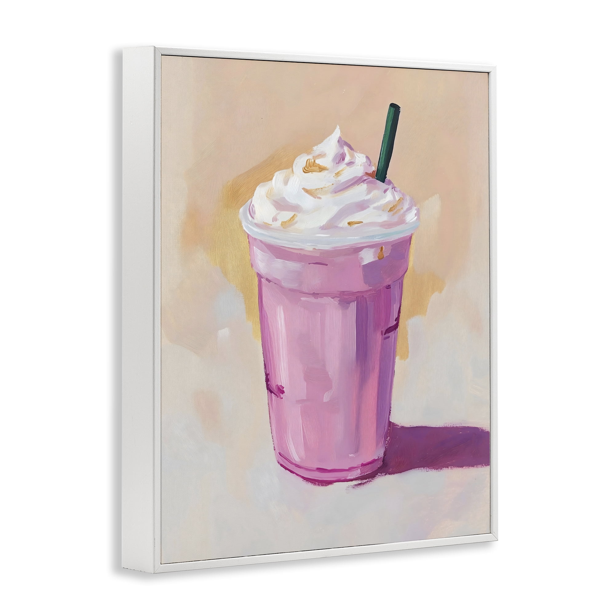 Stupell Industries Pink Strawberry Shake White Framed Giclee Art, design by The Prints Vibe