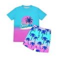thumbnail image 5 of ZOYOEN Boys Rash Guard Swimsuits 2 Piece- Quick Dry Short Sleeve Kids Swim Trunks Swimwear Set Multicolor Size 7-8Years, 5 of 9