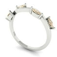 thumbnail image 2 of 0.4 ctw Wedding Band for Women - 18K White Gold Natural Morganite Stackable Eternity Ring, 2 of 6