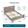 thumbnail image 3 of Linsy Home 3 Pieces Farmhouse Bedroom Furniture Set, Includes Queen Size Wood Bed Frame with Storage Headboard, Nightstand Set of 2 with Charging Station, Gray, 3 of 10
