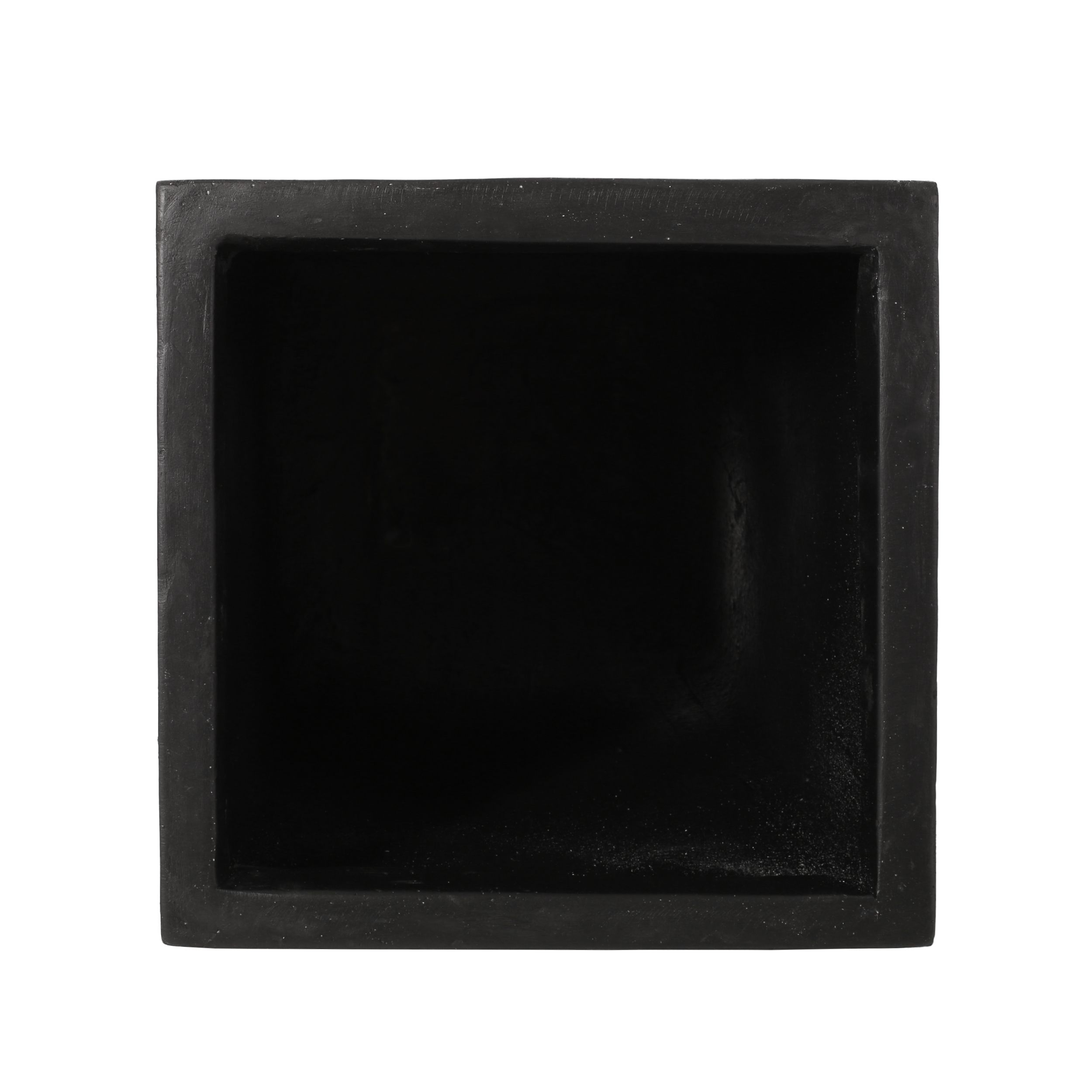 GDF Studio Fardeen Outdoor Modern Cast Stone Planter, Black Large