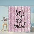 thumbnail image 3 of 4PC Pink and Gold Let''s Get Naked Shower Curtain Sets Diamond Coloful Bathroom Decor with Rugs, Non-Slip Rug,Toilet Lid Cover, Bath Mat and 12 Hooks 72x72 inches, 3 of 6