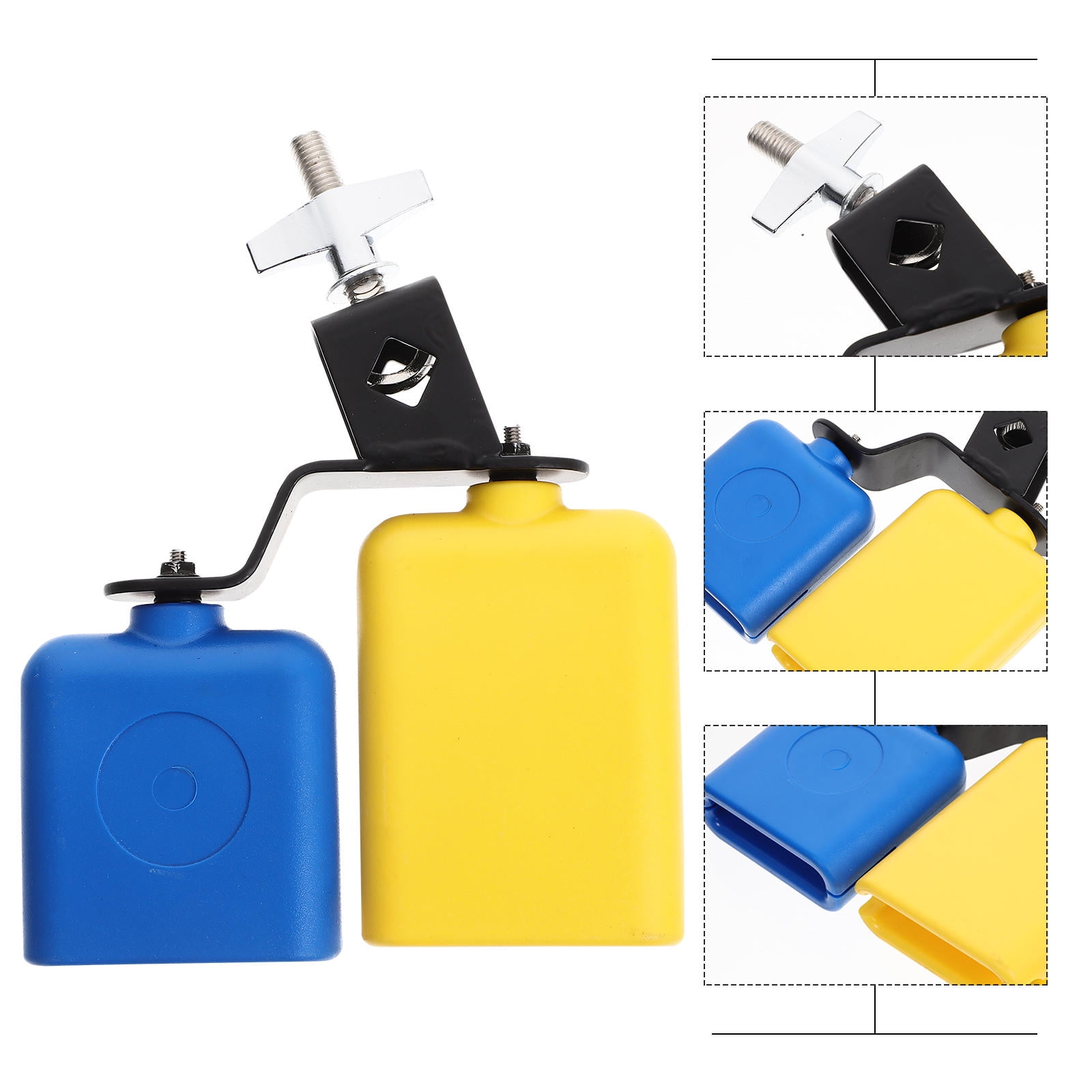 DEEPCRAFF ABS Metal Cowbell for Drum Set Assorted Colors Practical Percussion Accessory