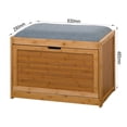 thumbnail image 3 of Hassch End Of Bed Bench with Foldable Shelf, Entryway Bench Bamboo Shoe Rack for Living Room, Natural, 3 of 10