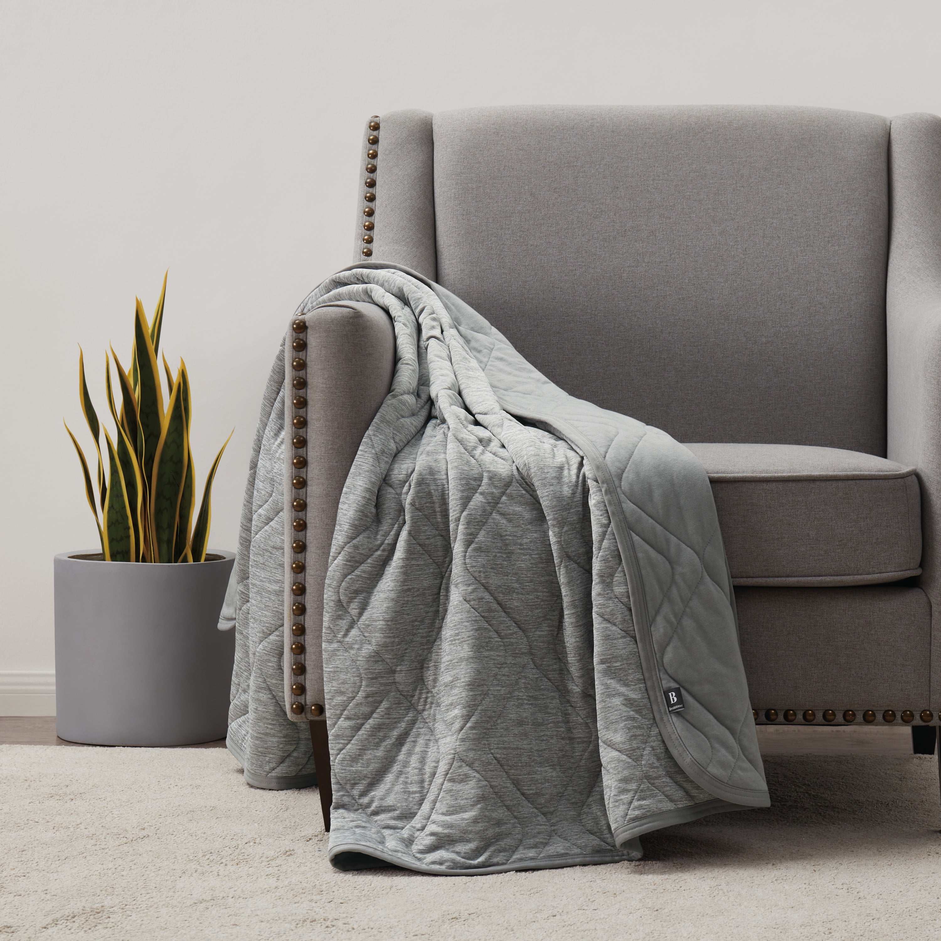 Brookstone Cooling Comfort Throw Blankets for Sleeping - Innovative Cooling Dual-Sided Throw - Oversized Cool Blanket for Hot Sleepers - Nylon and Polyethylene Blanket - Quiet Shade