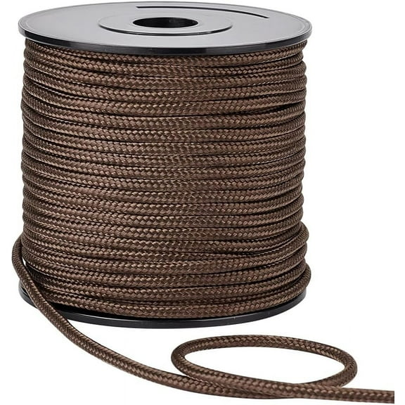 1 roll 54 Yards Nylon Rope Cord 3mm Brown Blinds String Parachute Cord Lift Shade Cord for Wall Hangers Bags Bottom Plates for Camping Hiking Outdoor Activities