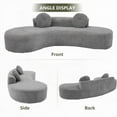thumbnail image 3 of [Modern Minimalist 105.5'' Point-Shaped Corduroy Curved Sofa for 3-4 Seaters with 2 Pillows], 3 of 20