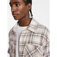 thumbnail image 4 of No Boundaries Textured Plaid Button Front Shirt with Short Sleeves, Men's XS-5XL, 4 of 5