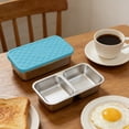 thumbnail image 4 of Contenant à Collation en Acier Inoxydable Boîte à lunch pour Enfants Adultes avec Plateau bento à 2 Compartiments Réutilisable Rangement Alimentaire en Métal avec Couvercle en silicone Étanche 1 Pce Empilable Boîte à Collation pour Tout-Petit, 4 of 6