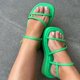 thumbnail image 1 of Sandalias de plataforma para mujer, zapatos antideslizantes con punta abierta cuadrada de color sólido, sandalias informales para exteriores, 1 of 4