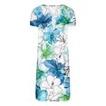 thumbnail image 4 of Robes d'Été Robe d'Été Femmes en Vrac Casual V-Cou Imprimé à Manches Courtes Robes Bleu Ciel L, 4 of 5